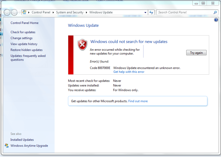 How To Fix Error Code 8007000e In Windows 7 Update Greetz To Geeks